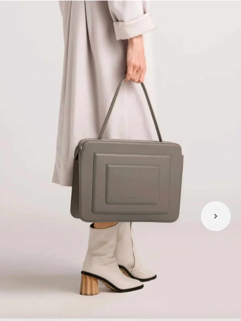 Mlouye Business Bag - Taupe Earth Color Computer Tote Purse Leather